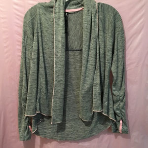 90 Degree by Reflex gray cardigan, pink trim